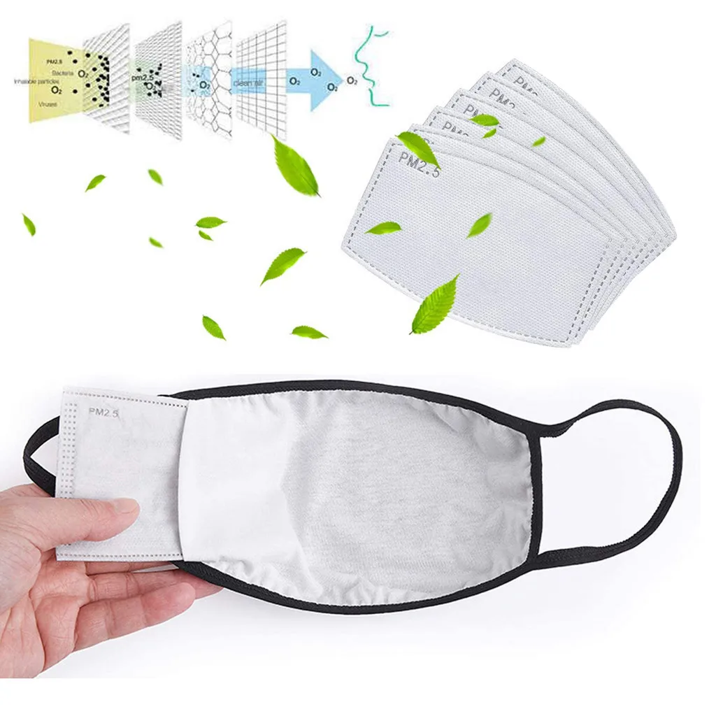 

Reusable Mouth Face Masks Mouth Cover Fliter Face Covering Scarf Face MasksCloth Mouth mascarillas 6pc Mask Dust With 6 Filters