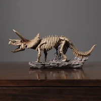 new simulation triceratops skeleton fossil statue creative animal resin crafts dinosaur ornaments for home shelf