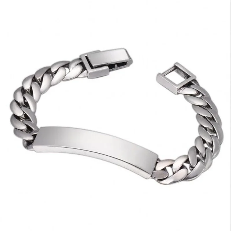 

Wholesale 925 Sterling Silver Ornament Fashion Retro Style Popular Simple Smooth Thai Silver Men and Women Bracelet