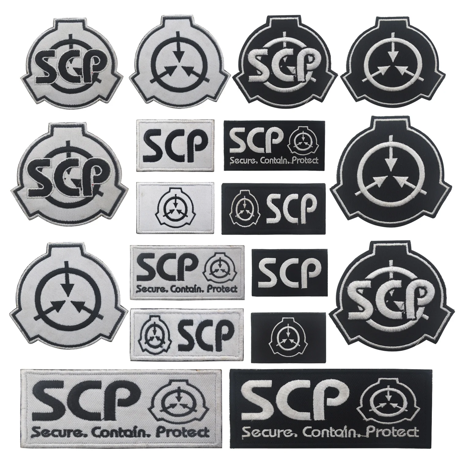 

embroidery HOOK&LOOP SCP letter tactics patch army cartoon patches for bag hat badges applique patches for clothing DE-2550