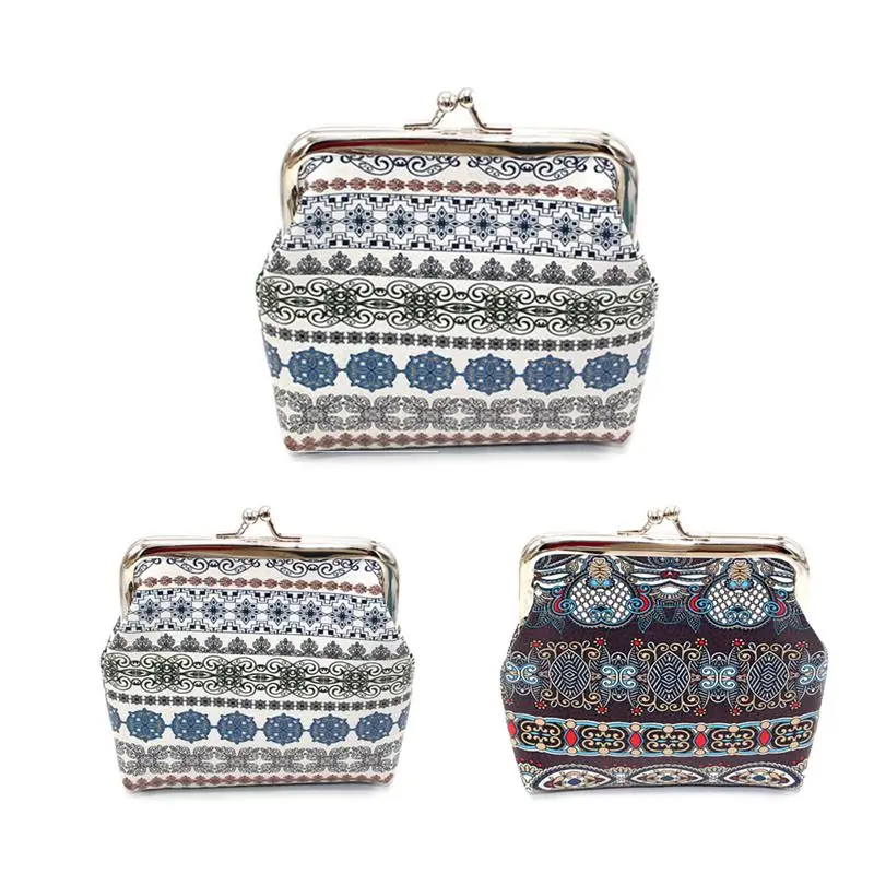Этнический стиль волны застежка клатч для женщин девочек миниатюрная монетная
