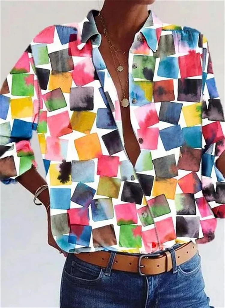 

Long Sleeve Women Shirt Elegant Women Shirt Fashion Printed Top