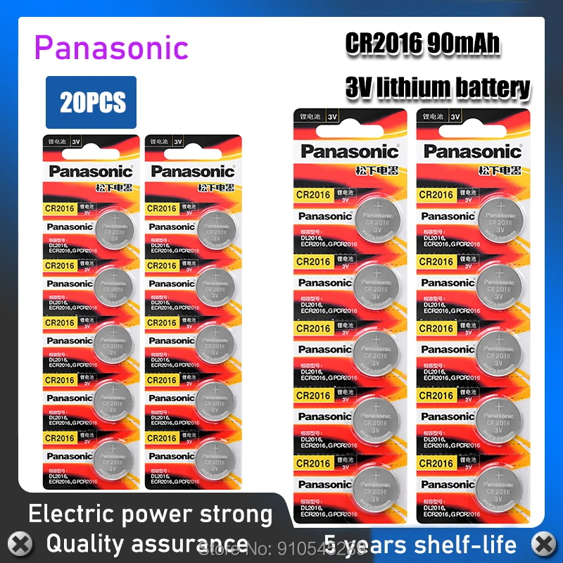 20 шт. 3 в CR2016 PANASONIC кнопочная монетница литий-ионная батарея LM2016 BR2016 ECR2016 для часов