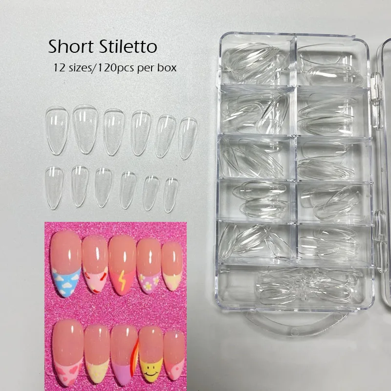 120 шт./кор. мгновенные Мягкие Гелевые накладные ногти скульптурный гель тонкий