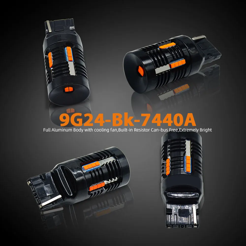 VANSSI 2 шт. светодиодный 20 7440NA WY21W светодиодные лампы янтарно-желтого цвета без