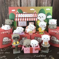 cartoon original blind box cute peach cat anime kawaii action figure toys for kids boy girl birthday gift ornaments