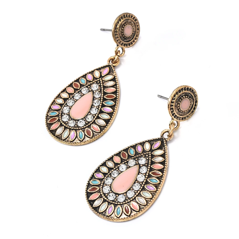 Богемные винтажные разноцветные Круглые Подвесные серьги дизайнерские