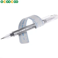 1 set microblading tattoo eyebrow skin marker pen with measure measuring ruler tattoo eyebrow marker pen