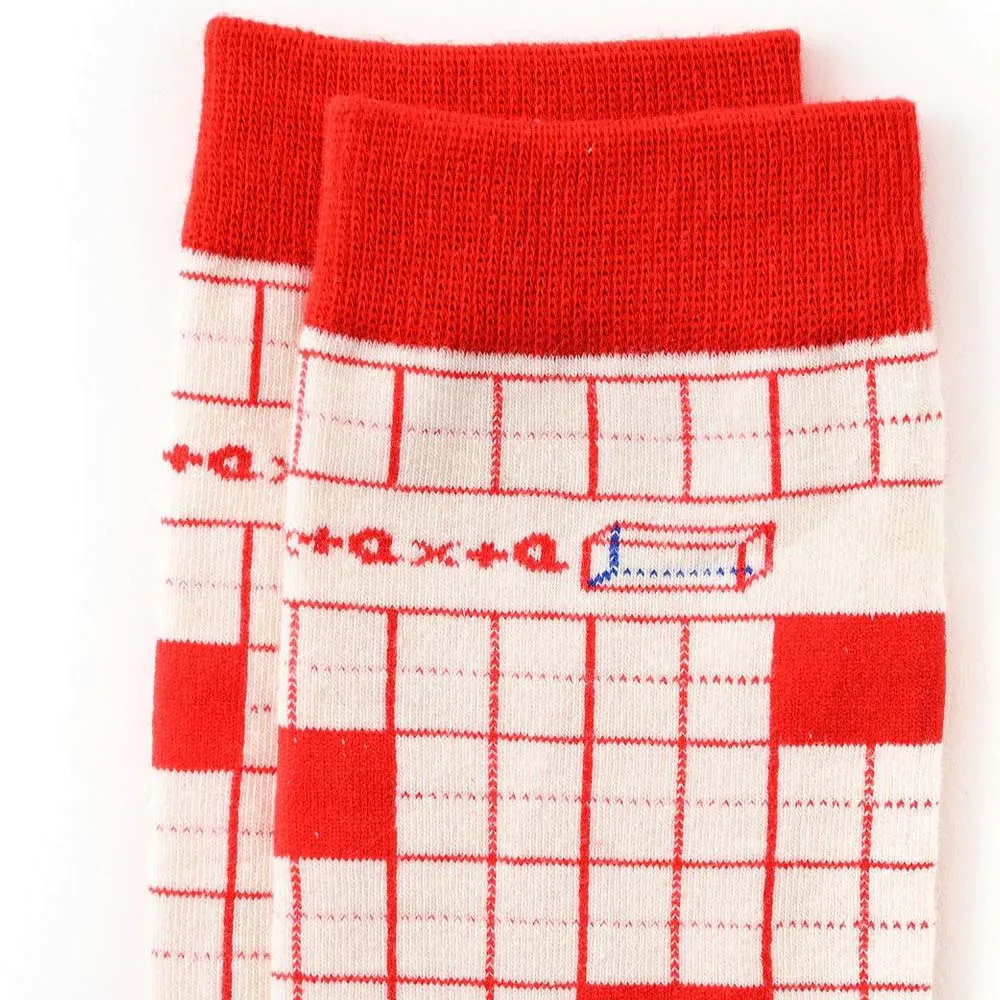 

Couples Socks Men Women Japanese Harajuku College Style Sub-mathematics Physics Chemistry Medium Tube Korean Art Women Socks