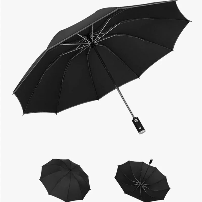 Ветрозащитный двойной автоматический складной зонт для мужчин и женщин 10