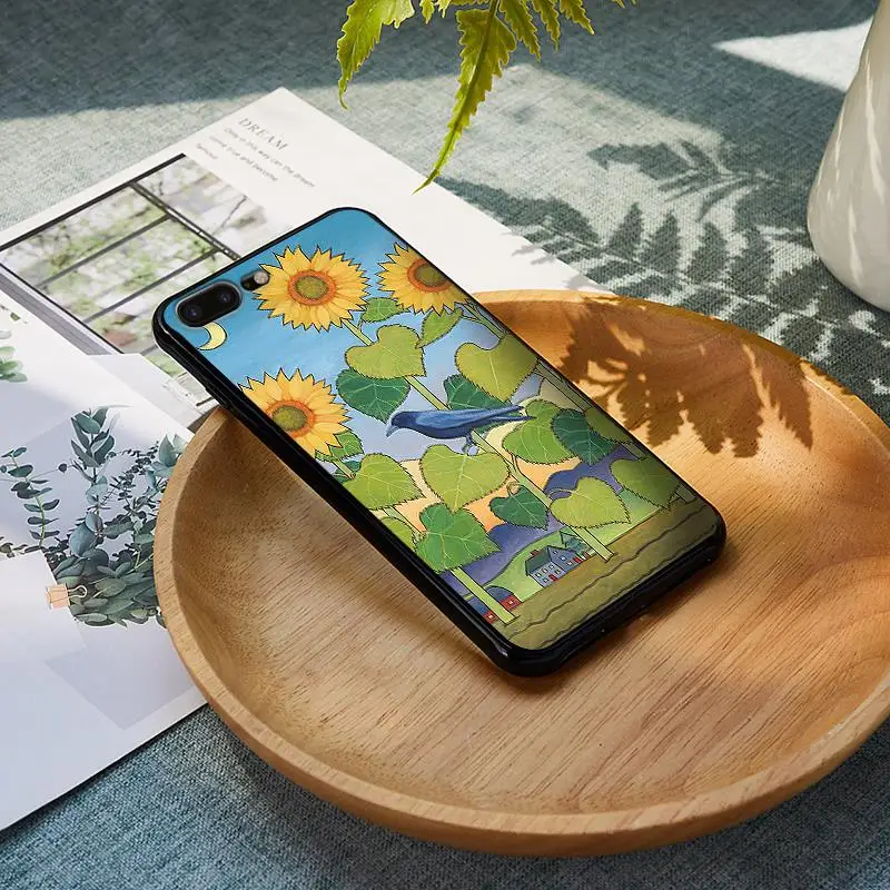 Подсолнух для iPhone X XR XS MAX Мягкая силиконовая задняя крышка Apple 8 7 6 S Plus чехол