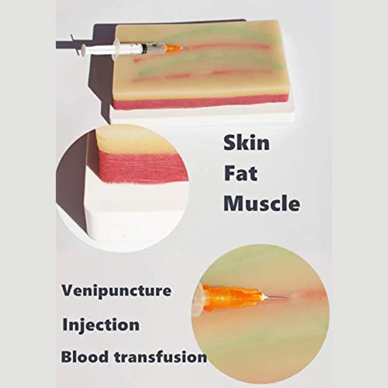 Venipuncture Iv injection Training Pad Model Silicone Human Skin Suture Practice 4 Veins Imbedde | Инструменты