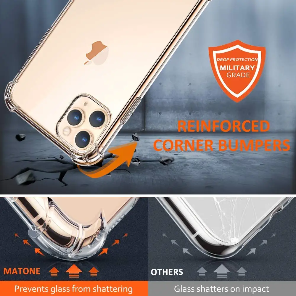 Airbag Shockproof Case For iPhone 12 Mini 11 Pro XS Max XR X 8 Plus 7 6 6S SE 2020 5 Clear Soft TPU Transparent Protective Cover | Мобильные