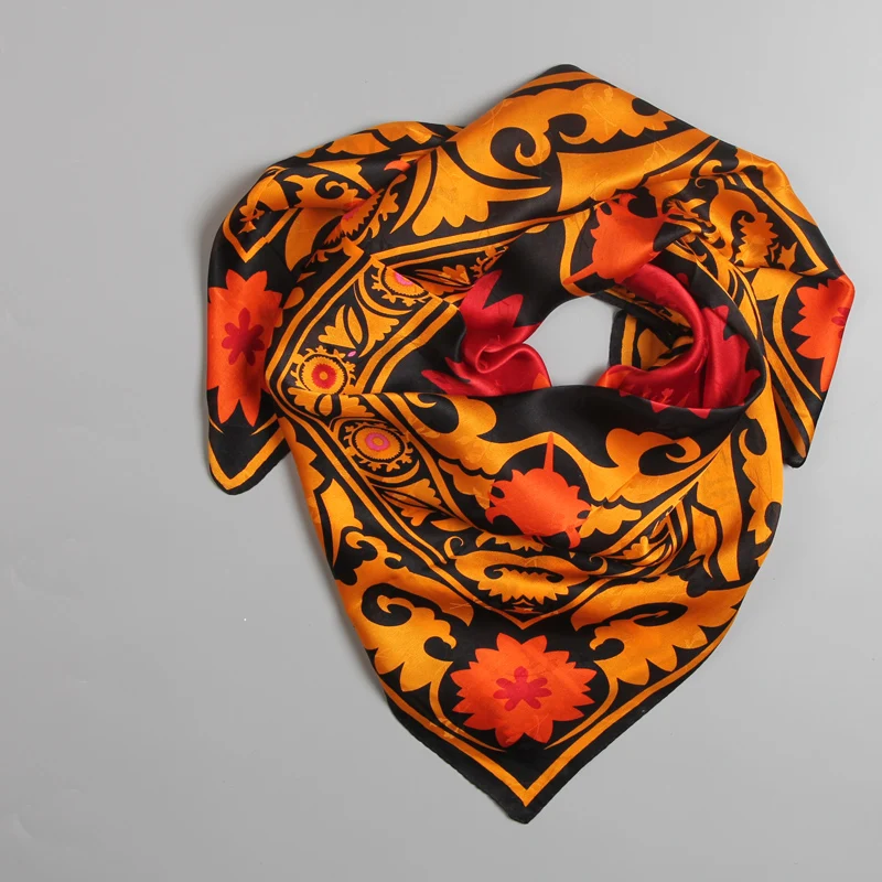 По выгодной цене! Женский 100% чистый шелк 12 мм с принтом большой квадратный шарф