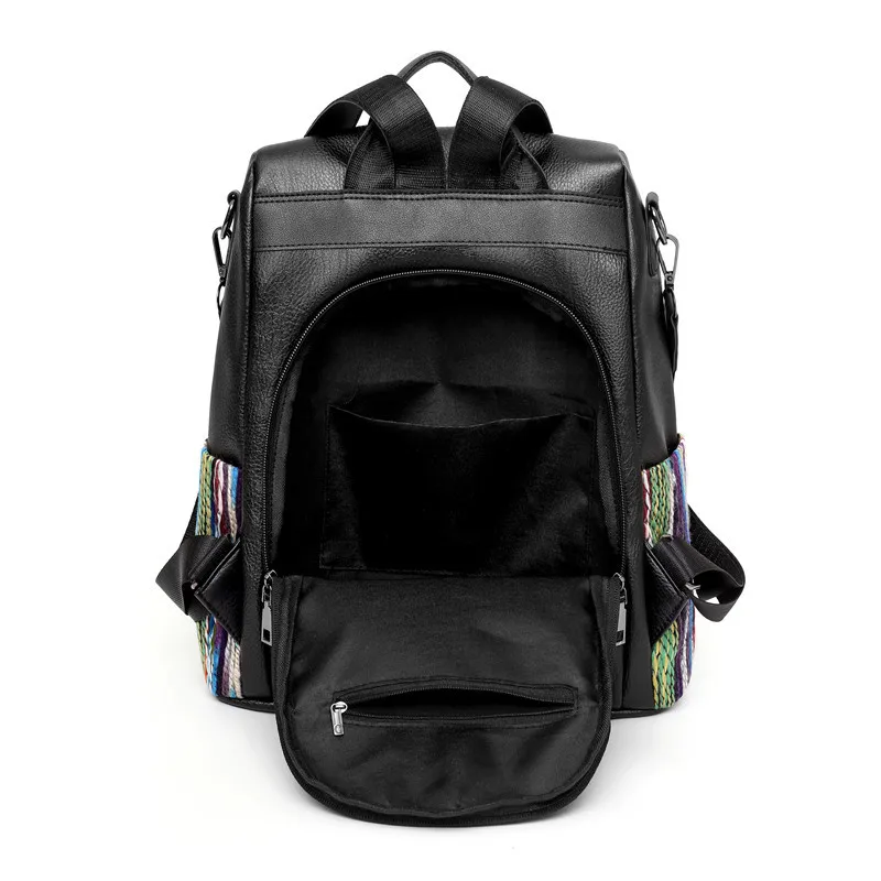 Bags for Women backpack 2019 winter new fashion wild stitching soft leather leisure travel large capacity hot sale |