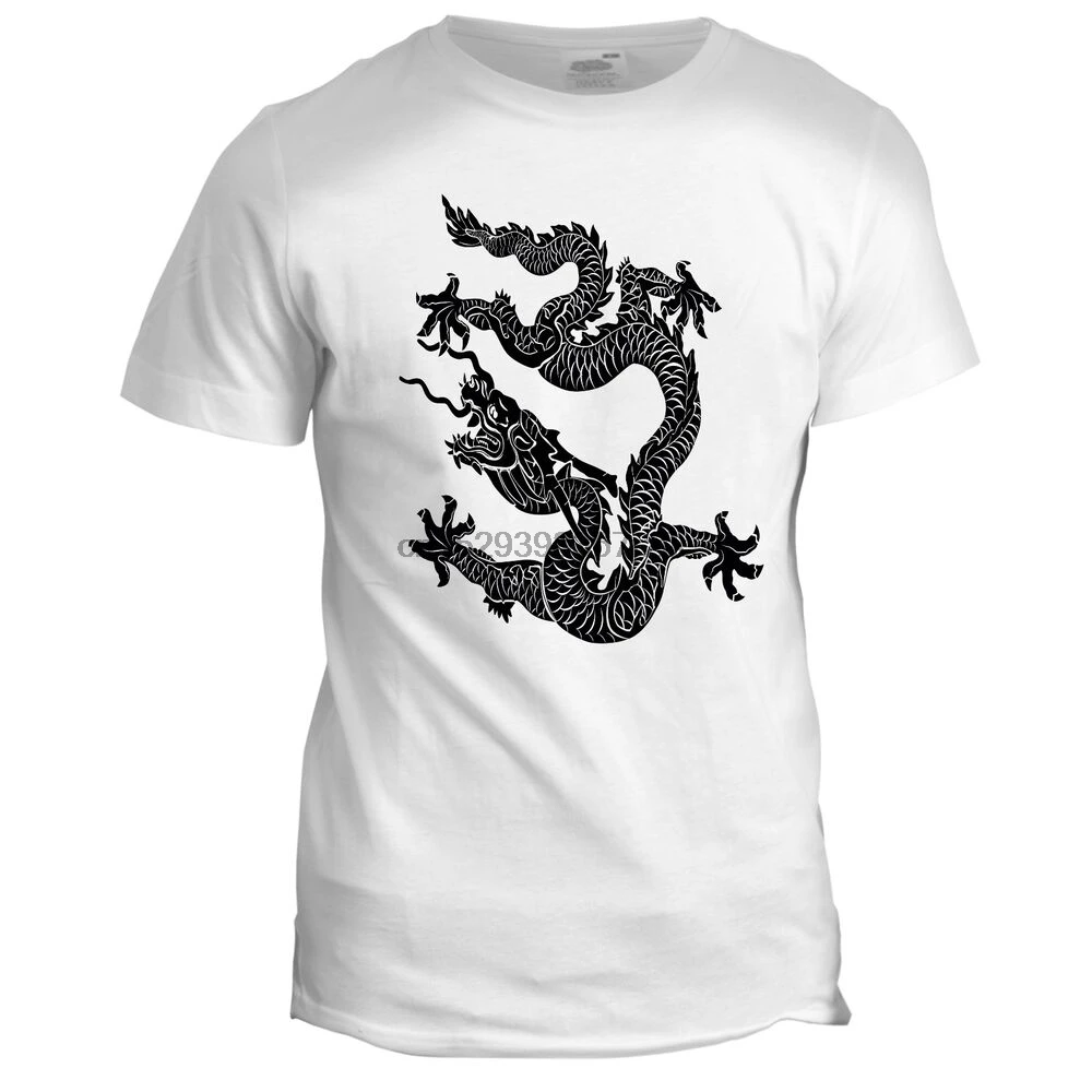 Chinese Inspired Dragon Karate Kung Fu Tumblr Movie Martial Arts T Shirt | Мужская одежда