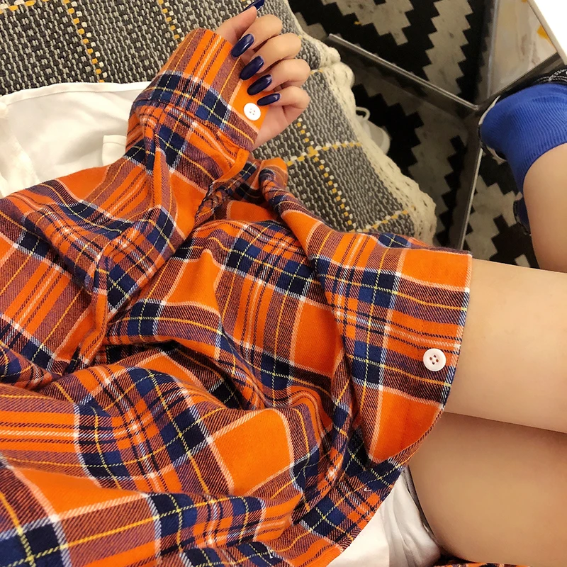 Женские рубашки в клетку простые элегантные женские топы и блузки большого