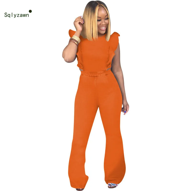 Комбинезон женский джинсовый с оборками пикантный облегающий Ромпер без рукавов модная уличная одежда