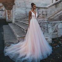 rose rosa princess wedding dress sleeves lace applied bride dress a line cover backless boho wedding dress