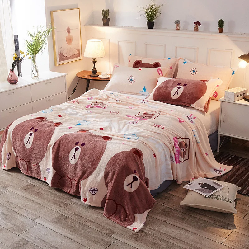 Брендовое недорогое Флисовое одеяло с мультяшным рисунком постельное белье