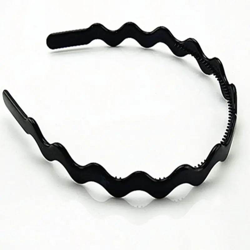 

5Pcs Men Women Black Multi-Style Metal Plastic Hair Hoop Spring Wavy Spiral Headband Simple Wash Face Sports Headwear My11 21