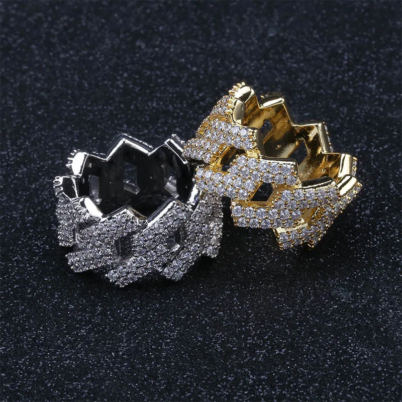 Хип хоп микро проложить AAA кубического циркония Bling Iced Out квадратная кубинская