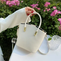 simple casual vegetable basket handbag female bag 2021 new female bag korean fashion trendy one shoulder messenger bucket bag