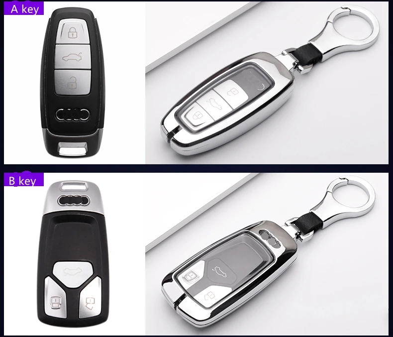 Автомобильный чехол для ключей из оцинкованного сплава Audi A8 A7 A6 Q8 2018 2019 Q7 TT A4 B9 TDI