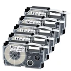 5 шт. XR-12X ленточный картридж совместимый для Casio для маркировки принтер черный на прозрачном Casio label tape 12 мм XR12X для EZ принтеры KL-120