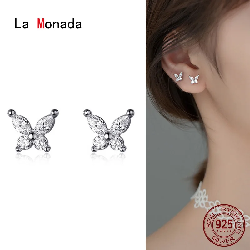 

La Monada Small Butterfly Earrings For Women Fashion Silver Stud Earrings Women Silver Ear Piercing Silver 925 Jewelry Fine