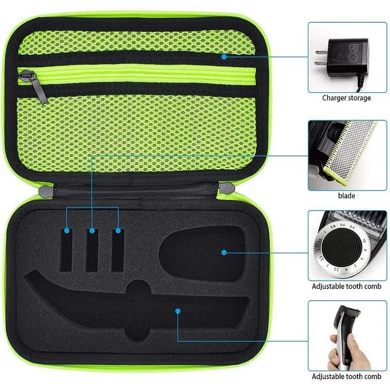 

Hair Trimmer Box Clipper Storage Bag Hard Case Carrier Organizer for Philips OneBlade Pro QP6520 QP6510 for Philips QP6620/30