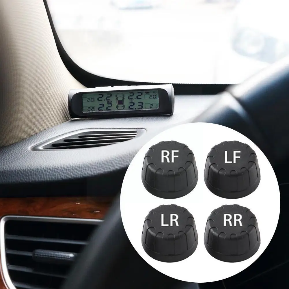 

Car Tire Pressure Monitoring System TPMS Solar Panel Car Display Lcd Auto Safety External Vehicle Accessories Tyre Power Se U5Q0
