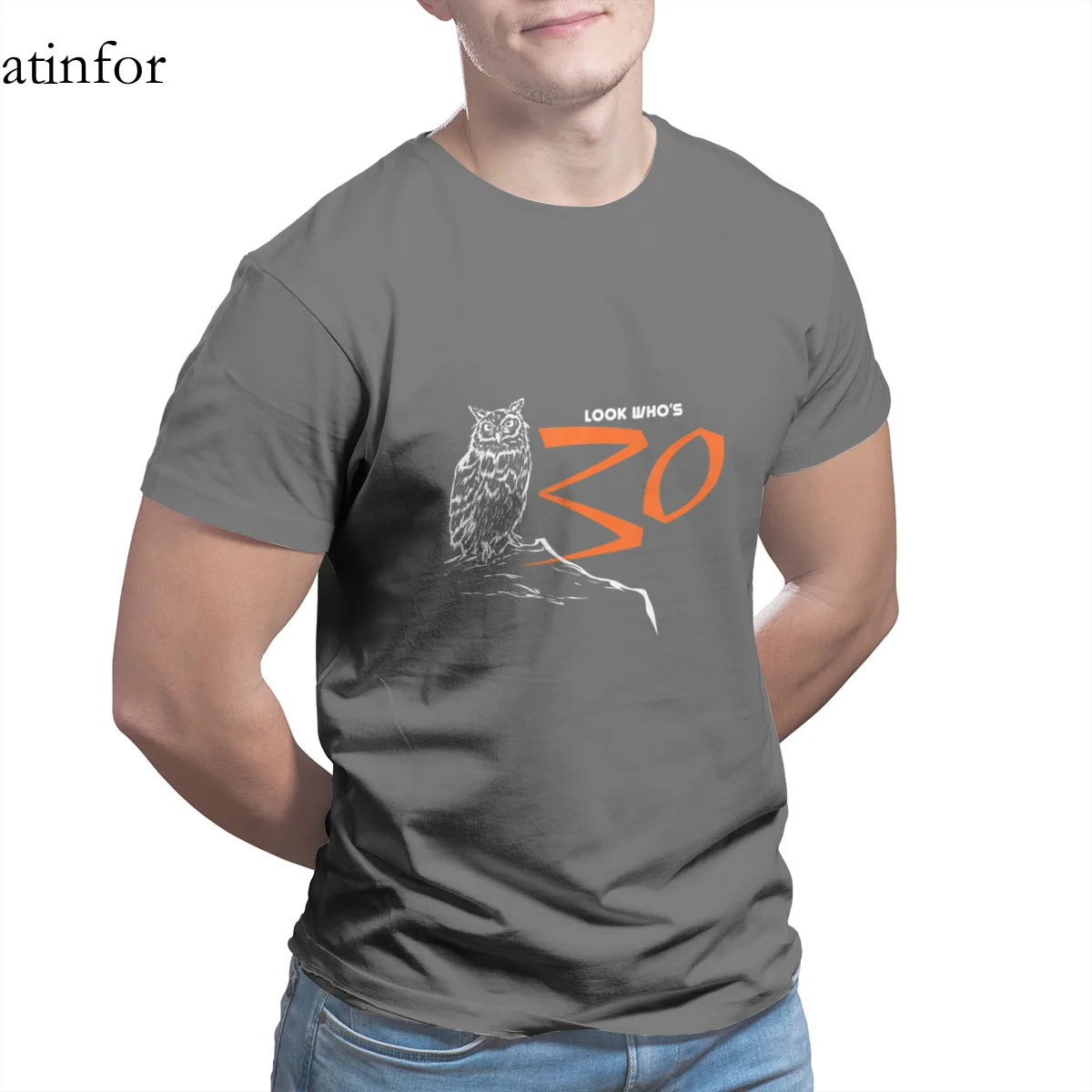 

Owl Tshirt Look Who is 30 Funny Bird 30th Birthday Essentials Print Custom Vintage Cute T-shirt 21378