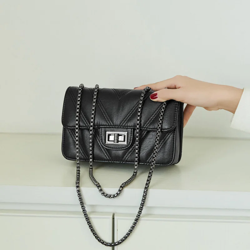 Мини Стеганая Кожаная сумка с двойным клапаном 2019 новые роскошные дизайнерские