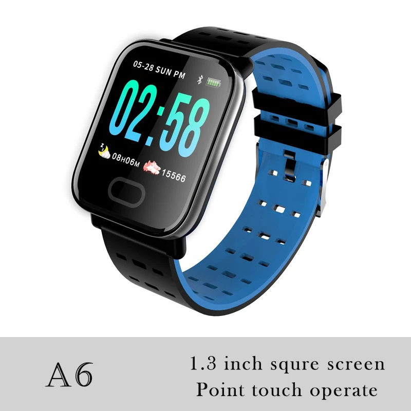 LJL08 Blue 696 LJL08 0,9" TFT цветной шагомер браслет A6 умный Браслет пульсометр кровяное давление Водонепроницаемый Фитнес-трекер часы M - Цвет: LJL08 Blue
