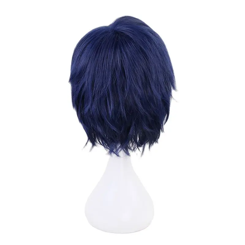 

My Boku no Hero Academia Iida Tenya Wig Cosplay Costume Anime My Hero Academia Short Blue 3/7 Styled Heat Resistant hair Wig