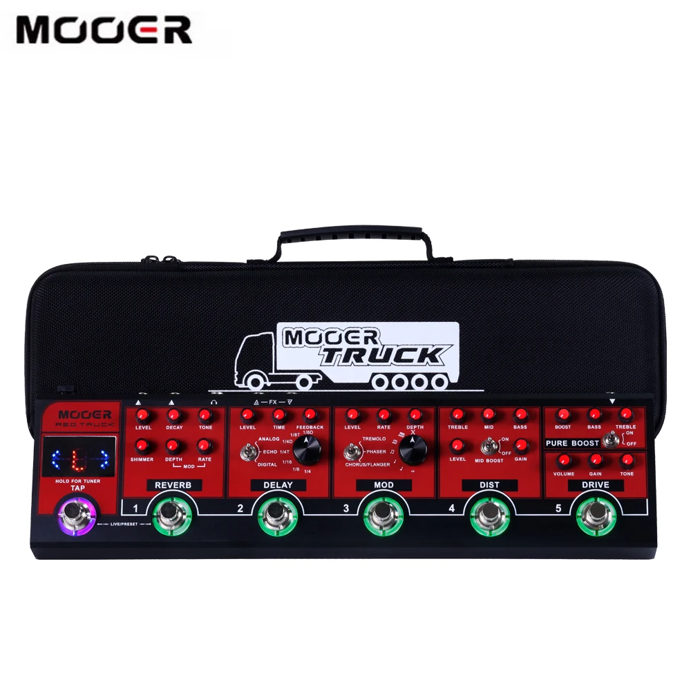 MOOER RED TRUCK 6-в-1 комбинированная педаль эффектов усиление + избыточный привод