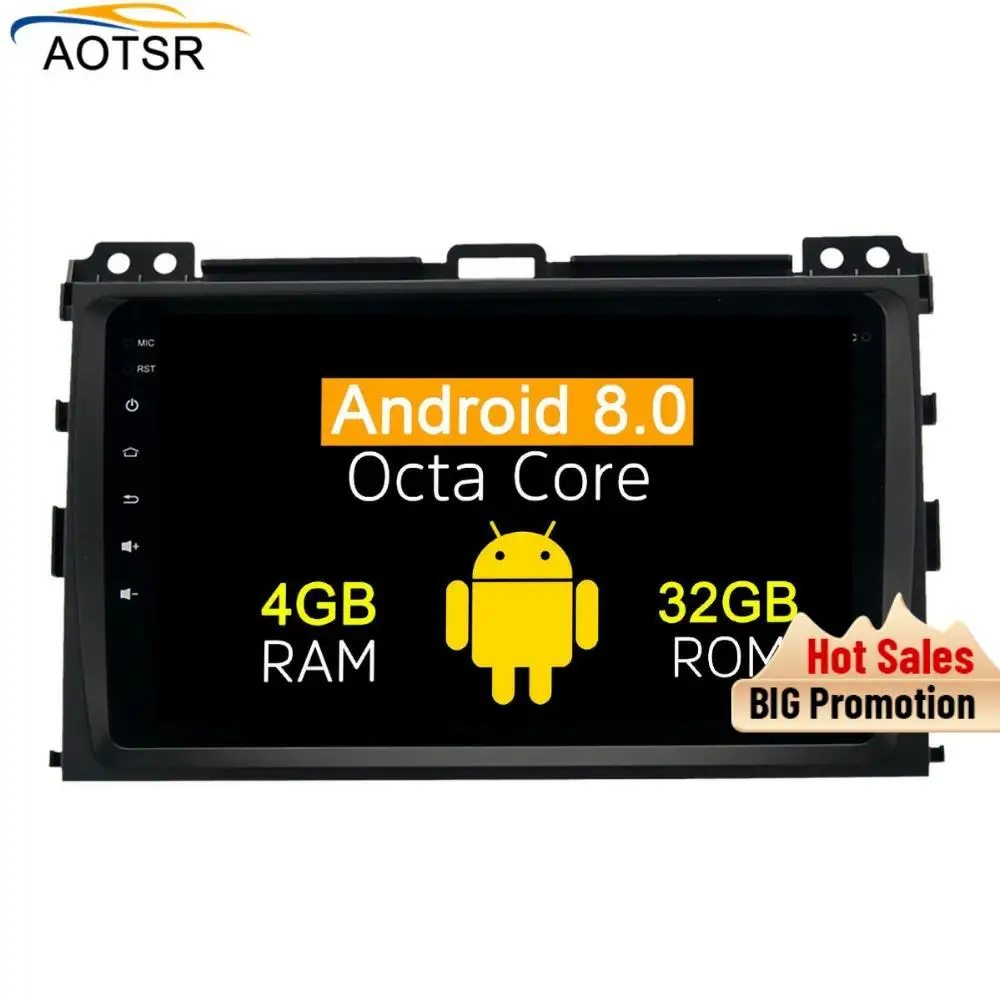 Высокое качество Android 8 0 Автомобильный GPS dvd плеер для Toyota old Prado 2004 2009 с 4G 32G