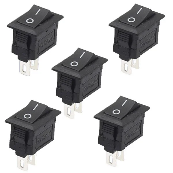 5 шт. KCD11 101 3A/250V маленький черный 10*15 мм SPST 2PIN на включение/выключение G130 лодка