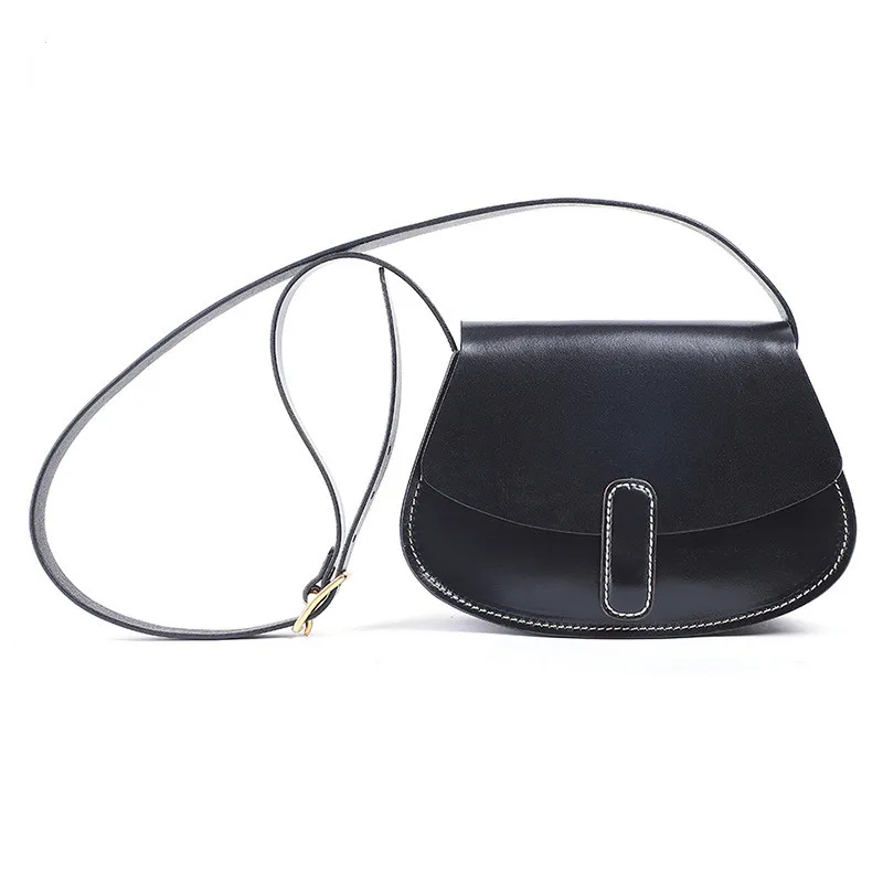 

2021 new leather semicircle fashion women's shoulder bag simple high quality crossbody saddle bag