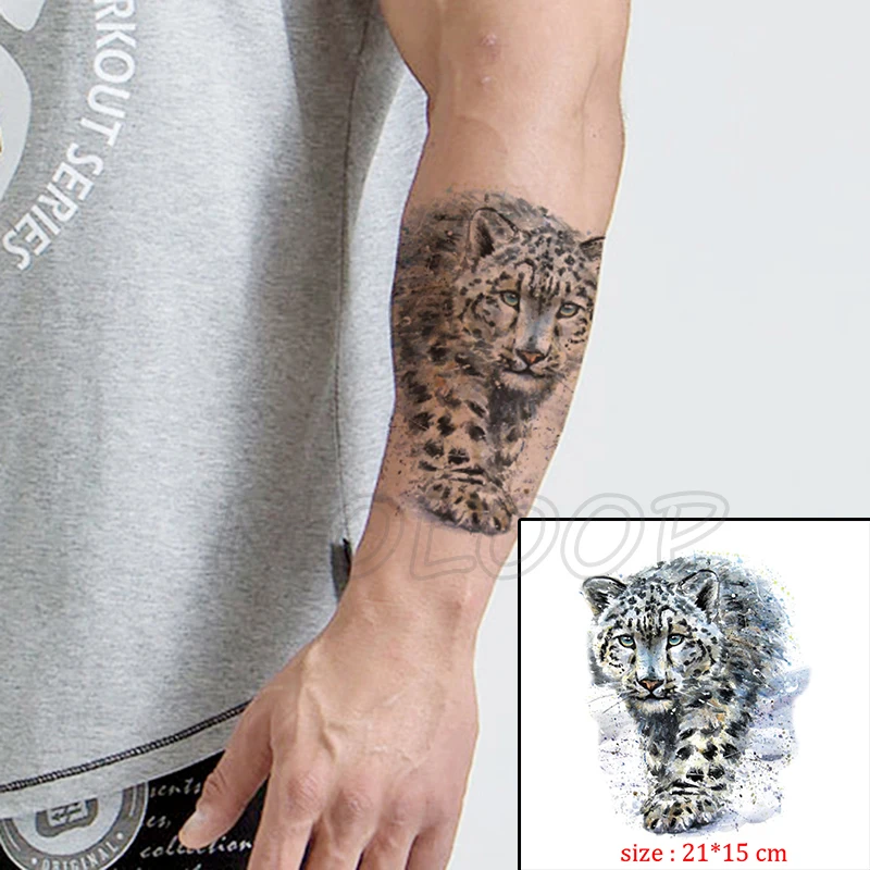 Fake tattoo waterproof temporary tiger head big cat animal tatoo sticker body art flash tatto for kid boy man girl woman | Красота и