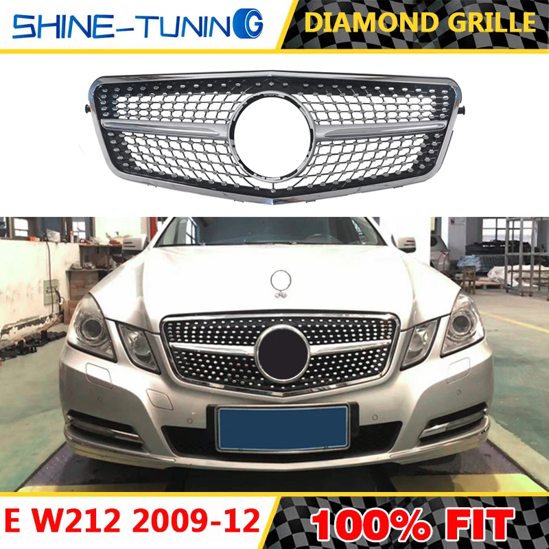 Передняя решетка подходящая для E класса W212 Алмазная E300L E400L E200 E350 с эмблемой 2009
