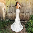 Платье невесты с юбкой-годе UZN в стиле бохо, пикантный топ с кружевной аппликацией и открытой спиной, атласное шифоновое платье для невесты