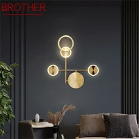 brother brass%c2%a0wall lamp nordic%c2%a0modern sconces simple design led lighting indoor for home decoration
