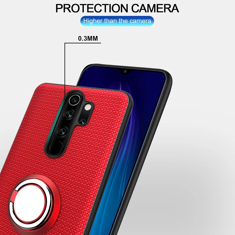 Защитный чехол для Red mi Note 8 Pro 8T 7 Чехол для Xiaomi mi Note 10 CC9 Pro магнитное автомобильное кольцо-держатель на палец кожаный полный Чехол