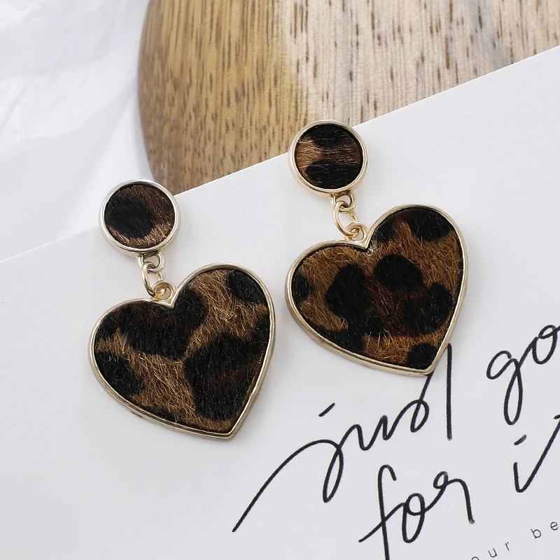 Женские леопардовые висячие серьги AENSOA винтажные длинные серьги-подвески