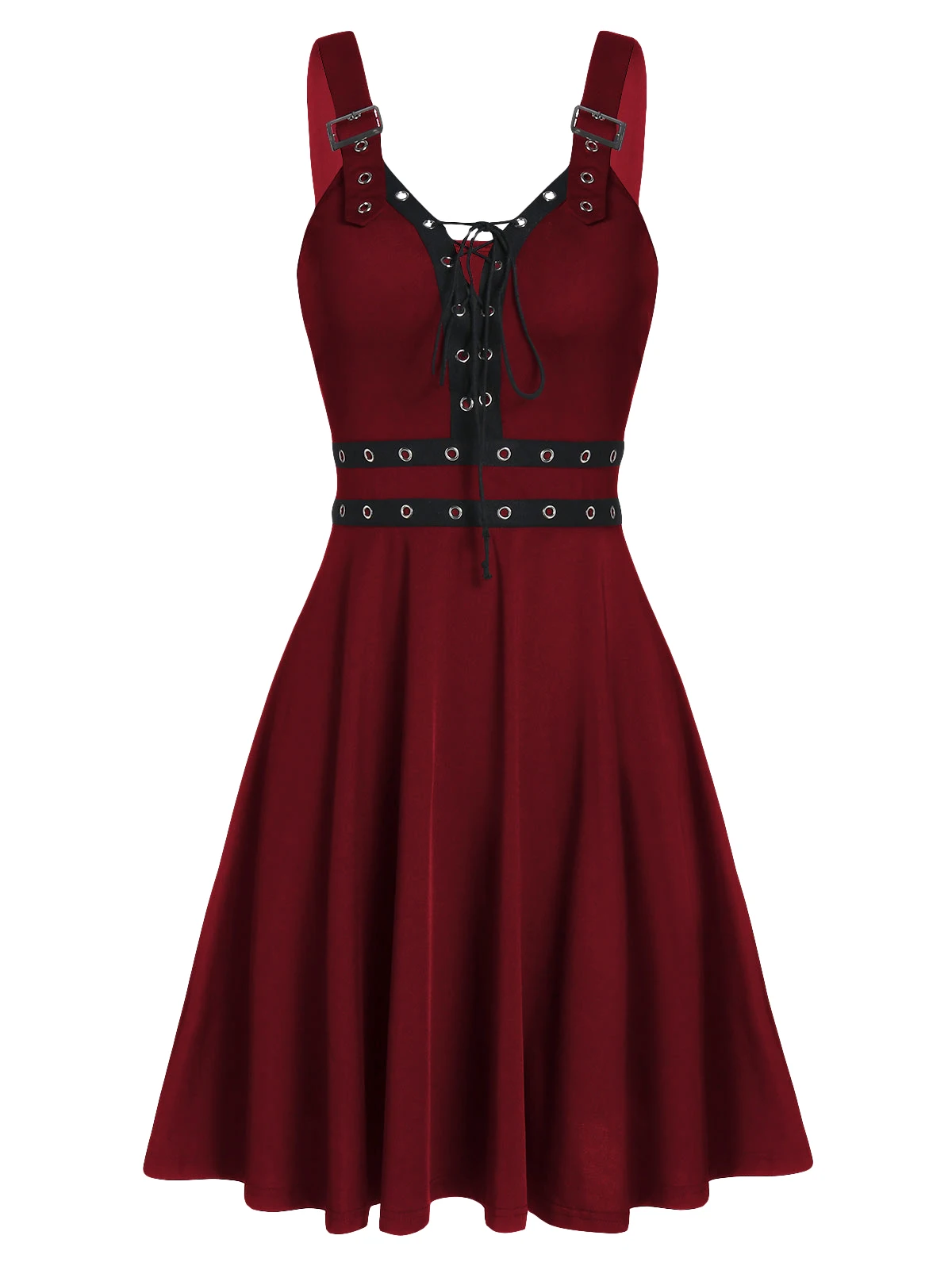 Женское платье без рукавов с открытой спиной на шнуровке в готическом стиле -