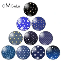 fashion blue star patterns 12mm18mm20mm25mm round photo glass cabochon demo flat back making findings