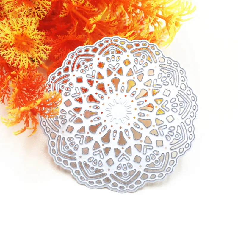 

Datura Flowers Circle Frame Metal Cutting Dies Stencils Scrapbooking Decorative Embossing Photo Album Card Making DIY Crafts