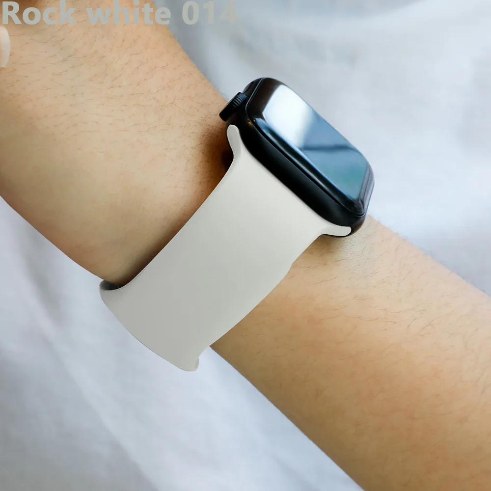 Ремешок для apple watch, ремешок для apple watch 5, 4, 3, iwatch, ремешок 42 мм, 44 мм, 38 мм, 40 мм, браслет Correa, силиконовый ремешок для часов, ремень, аксессуары - Цвет ремешка: Rock white 014